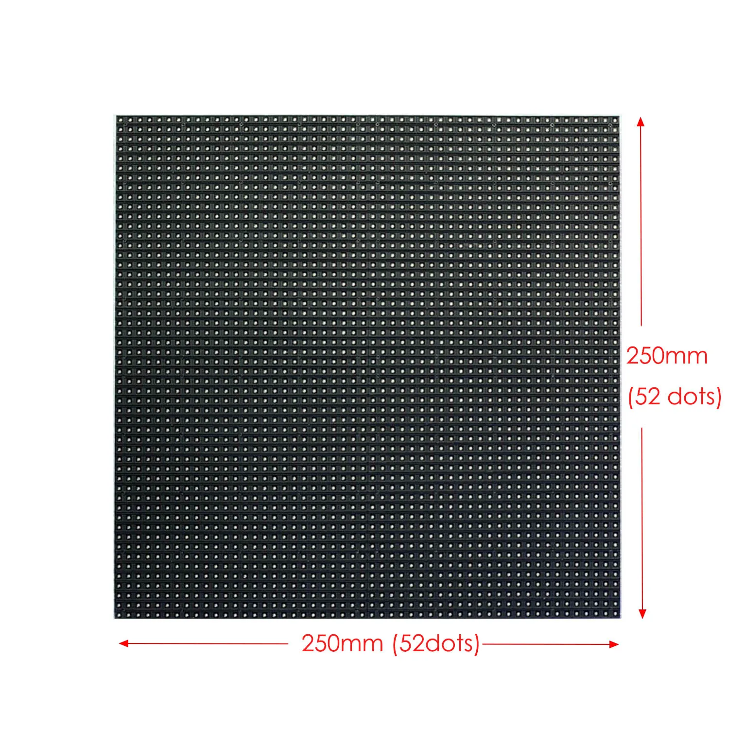 AliExpress Открытый Светодиодный модуль экрана дисплея p4.8 p4.81 rgb светодиодный модуль 25 см x 25 см 52x52 точек для арендного шкафа
