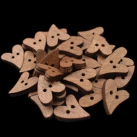 100pcs 20mm heart shaped wooden sewing buttons scrapbooking diy brown wood 2 holes button for crafts scrapbooking accessories