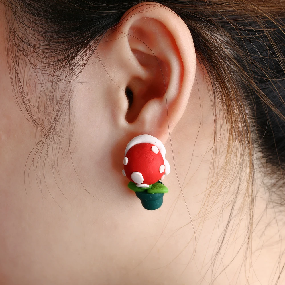 Серьги гвоздики из полимерной глины ручной работы 1 пара|stud earrings|ear stud earringsflower ear