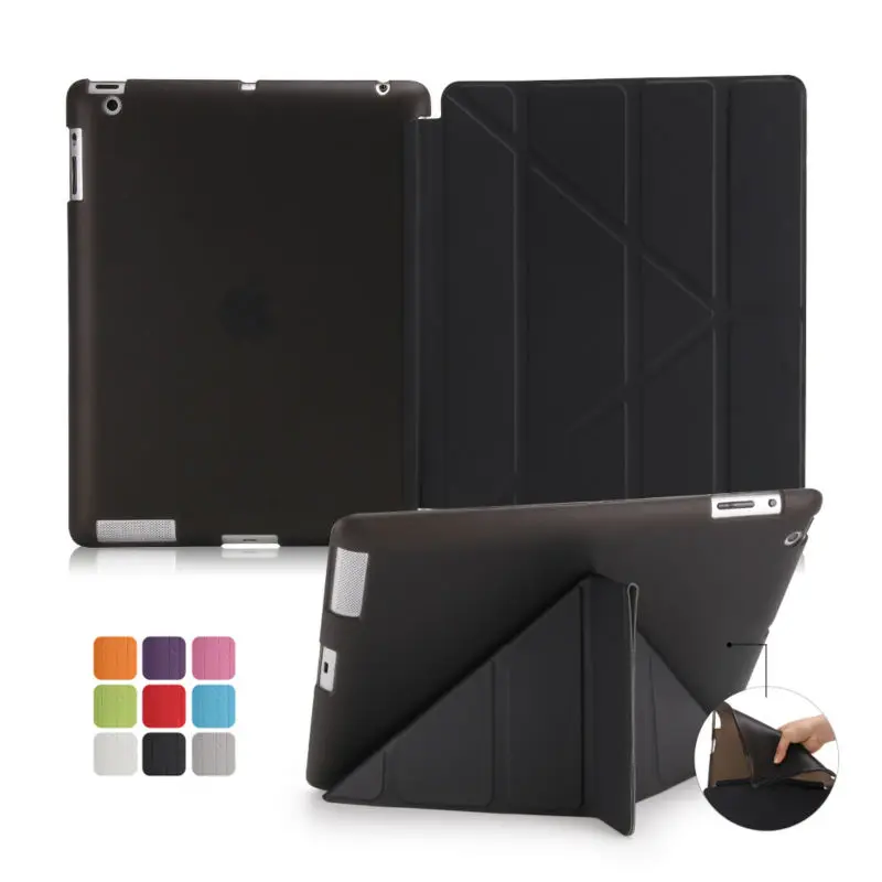 Вертикальный жесткий и мягкий силиконовый чехол из ТПУ для apple ipad 2 3 4 smart cover 4 с подставкой pu кожаный чехол