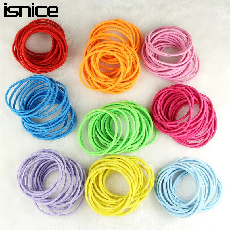 Isnice Dia 5cm Шпильки для волос эластичные держатели веревка девочка женщины резиновые резинки для аксессуаров для волос включены.
