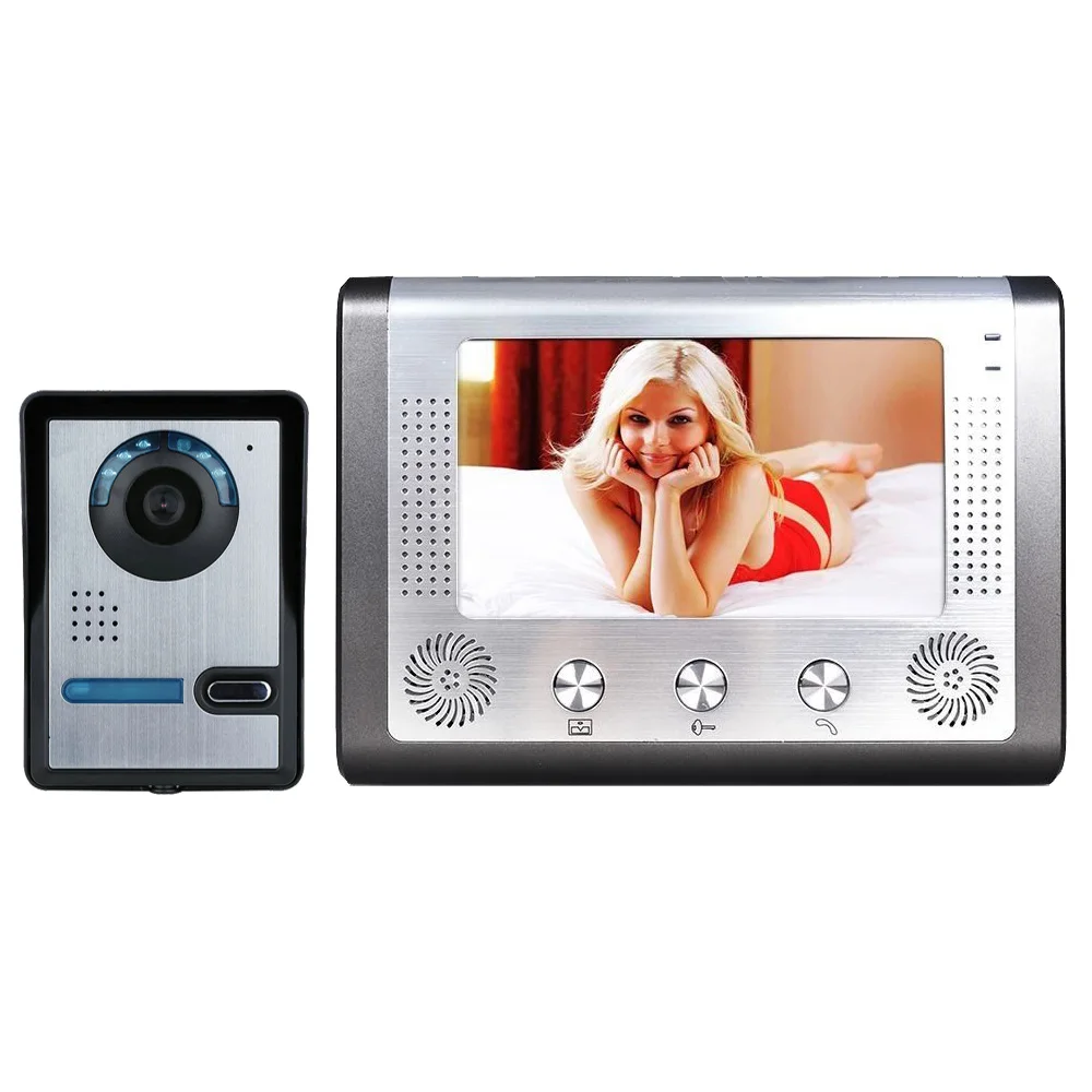 MOUNTAINONE 7 Inch Video Door Phone Doorbell Intercom Kit 1-camera 1-monitor Night Vision