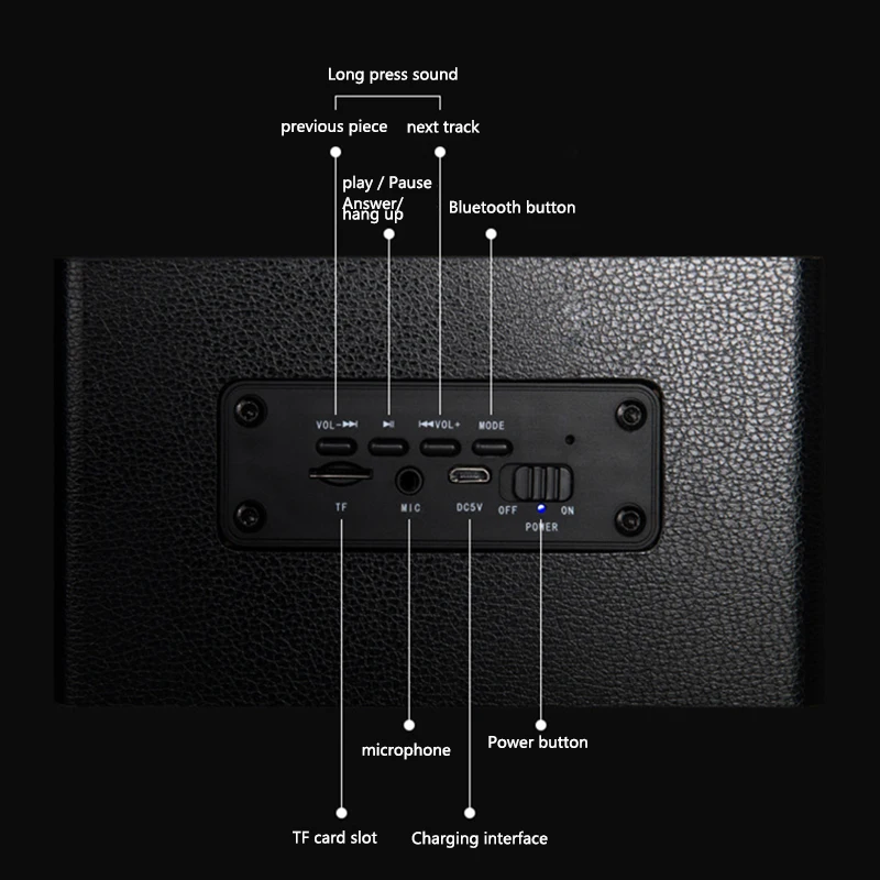 Деревянный беспроводной Bluetooth динамик Портативный HiFi двойной колонки шок бас Caixa