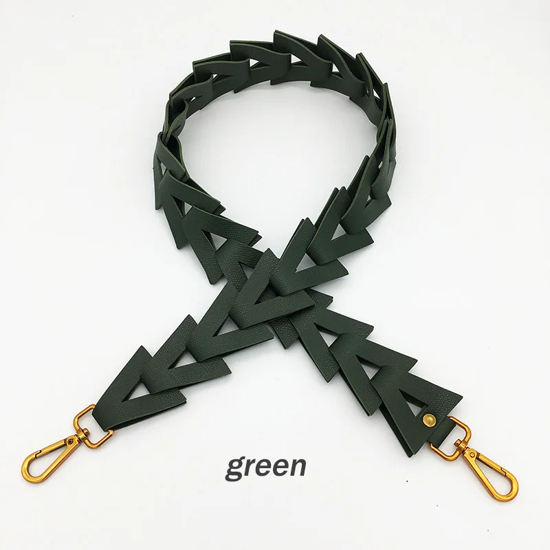 green Дамский сменный кожаный ремешок для сумки через плечо, аксессуары для сумок, ремешки на плечо для сумок, разноцветный длинный ремень ручной вязки - Цвет: green