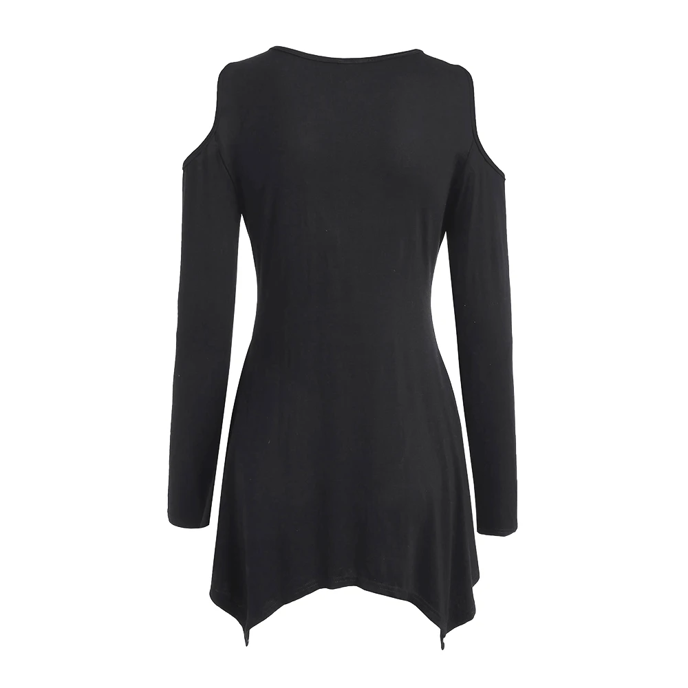 Узловое мини женское платье с открытыми плечами|Женские платья| |