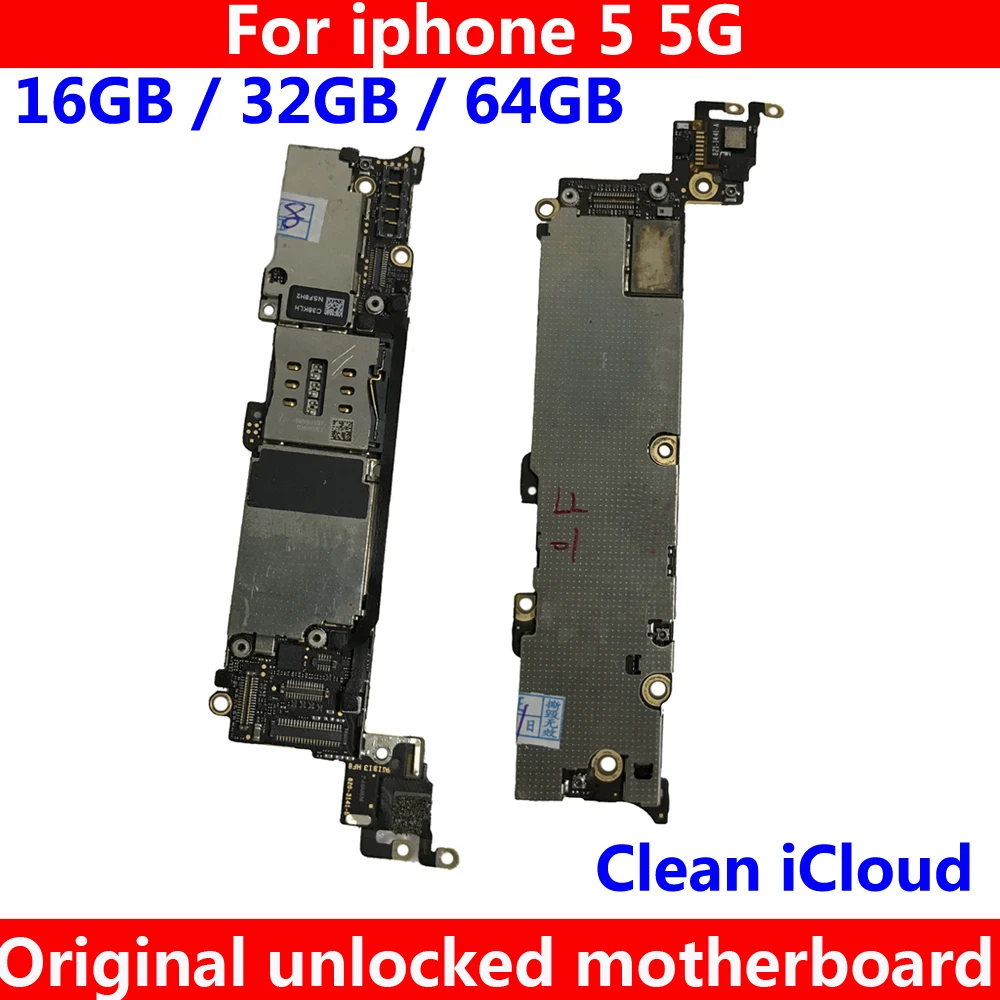 Полностью разблокированная материнская плата с чипами для iphone 5 5g оригинальная материнская плата IOS 16 ГБ 32 ГБ 64 ГБ хорошая протестированная материнская плата