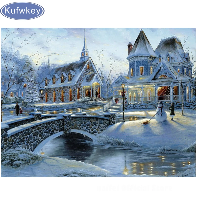 

5d алмазная живопись «сделай сам», вышивка крестиком, мозаика, пейзаж, зимний городской чехол, алмазная вышивка «сделай сам», квадратная/круглая вышивка, украшение для стен