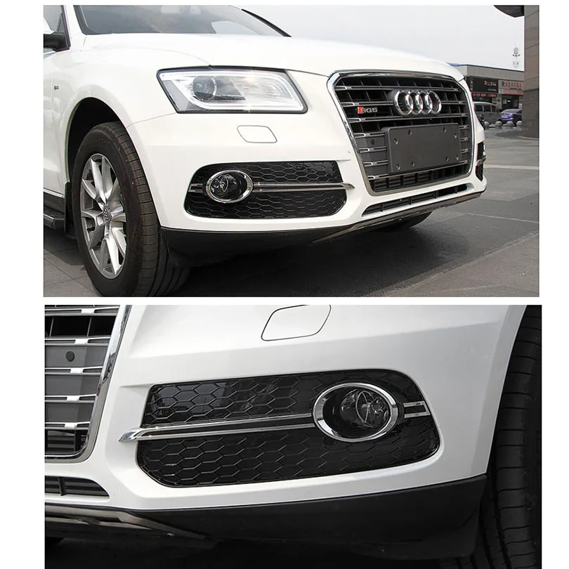 Спорт Sline SQ5 Стиль черный + Хром спереди нижней части бампера Вафельная Ткань