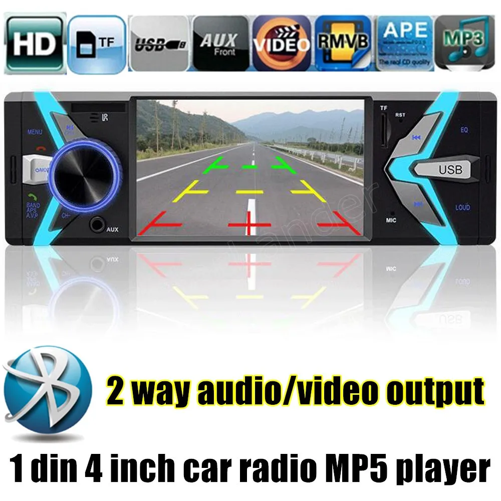 Горячая Распродажа 1 DIN 4 дюйма автомобильное радио Видео Стерео MP4 MP5 плеер Bluetooth