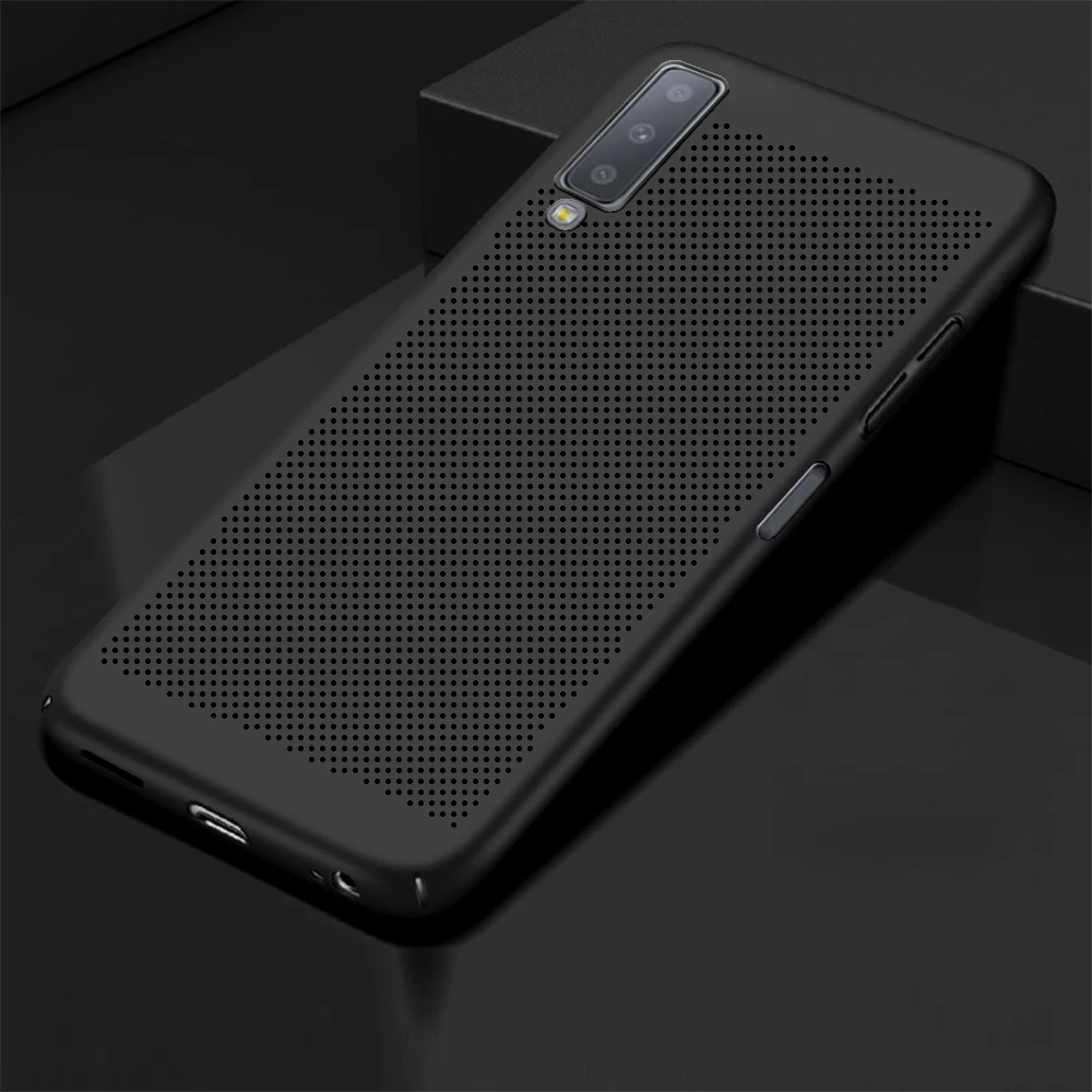 Тепловыделение чехол для телефона для samsung Galaxy S10 S10e S9 S8 плюс S7 S6 край Жесткие ПК-Чехлы для samsung S 10 10e 9 8 Plus - Цвет: Black
