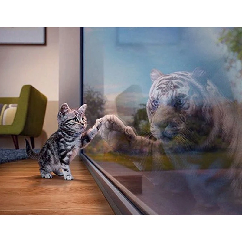 

5d diy diamond painting cross stitch landscape Resin Diamond Embroidery diamond moasic Needlework cats