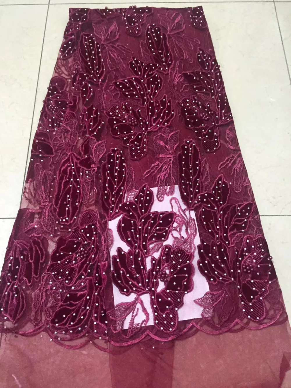 

2018 камни, Африканское бархатное кружево, высокая яркость, красная африканская кружевная ткань для нигерийского свадебвечерние платья