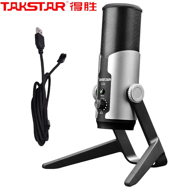 Takstar GX6 USB конденсаторный микрофон три 16 мм конденсаторные капсулы четыре