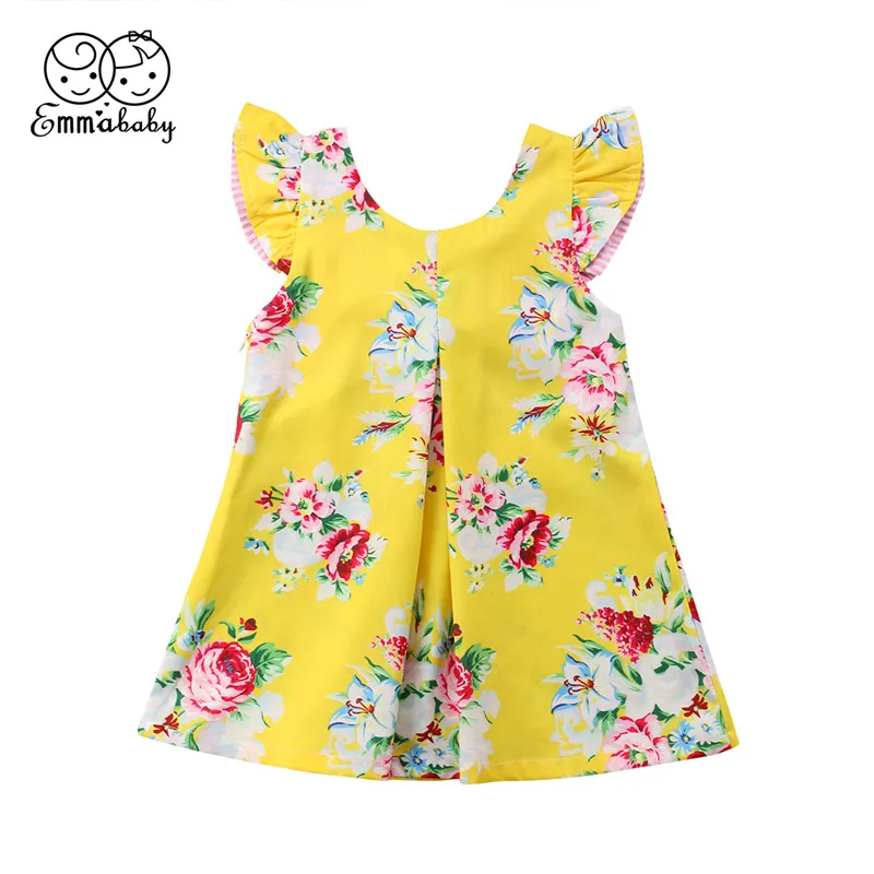 Emmababy От 1 до 6 лет летняя одежда для малышей девочек без рукавов с цветочным