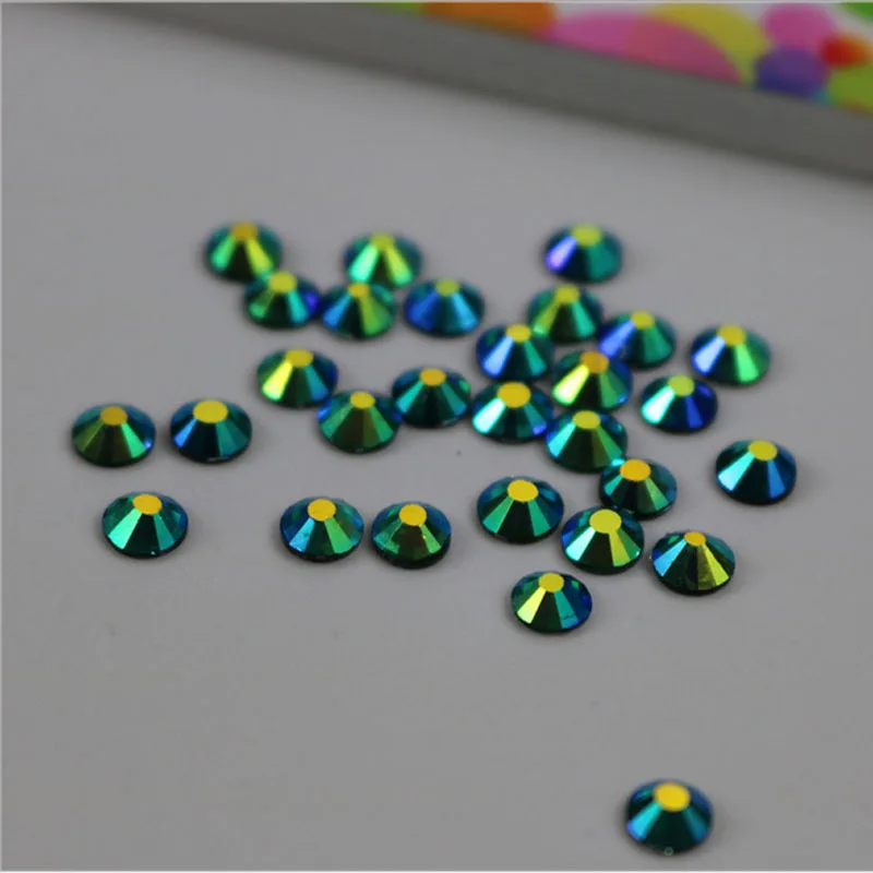 Flatback Crystal Rhinestones 288-1440pcs ss3-SS34 Emerald AB Non Hotfix Glue On Glass Diamonds Appliques For Wedding Dresses | Дом и сад