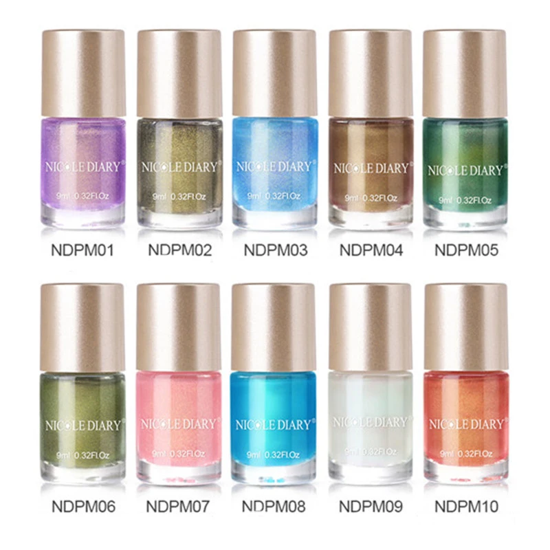 NICOLE DIARY Pearl Series Nail Polish 9ml Water Based Art varnish Varnish 10 Colors | Красота и здоровье