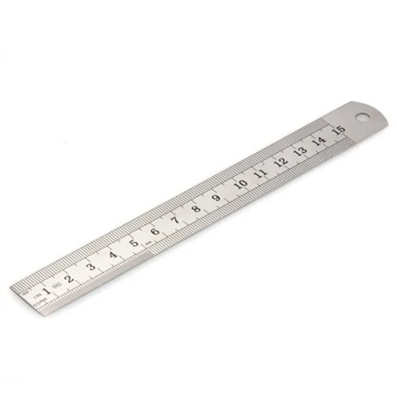 

2 PCS of 15cm 6 Inch Stainless Metal Ruler Measuring Tool