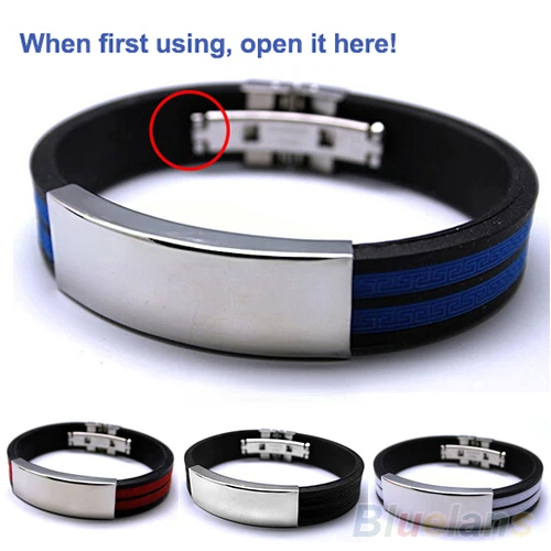 Мужской браслет из нержавеющей стали резиновый черный серебристый много цветов