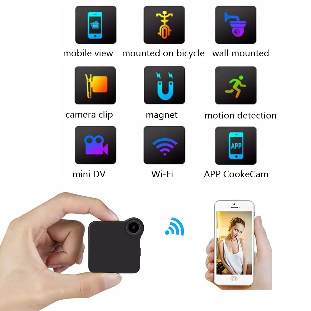 C1 мини камера HD 720P IP WIFI P2P носимая датчик движения тела велосипеда Micro Mini DV DVR