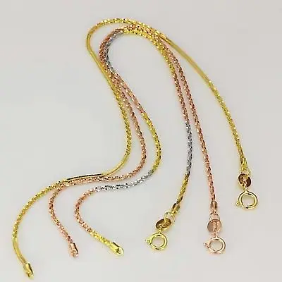 

FINE Pure Au750 18K Multi-Tone Yellow Gold Chain Women Full Star Link Bracelet 6.7inch