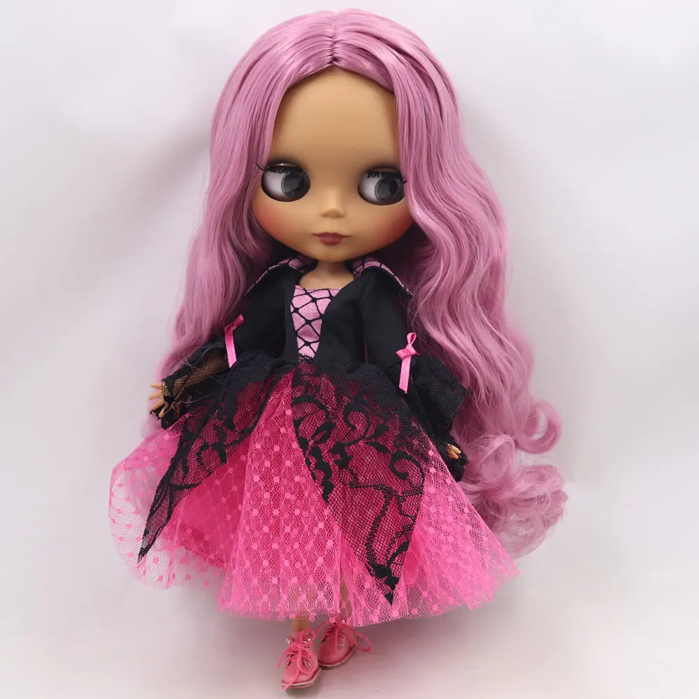 Ледяной DBS Blyth кукольные нет. BL1063 дьявол розовые волосы шарнирное тело черная кожа