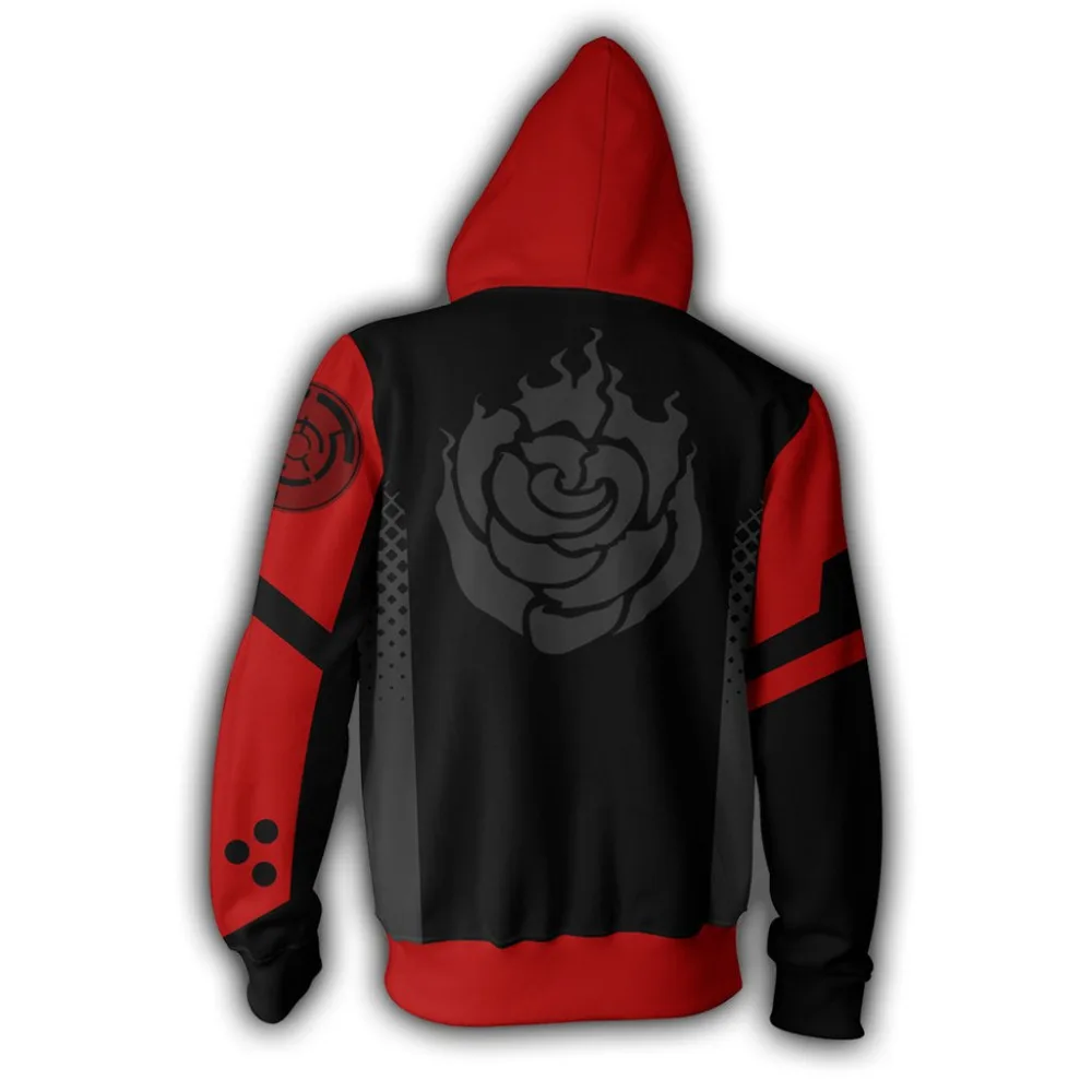 2019 Аниме RWBY сезон Один Толстовка 3D косплэй костюм на молнии с капюшоном куртка