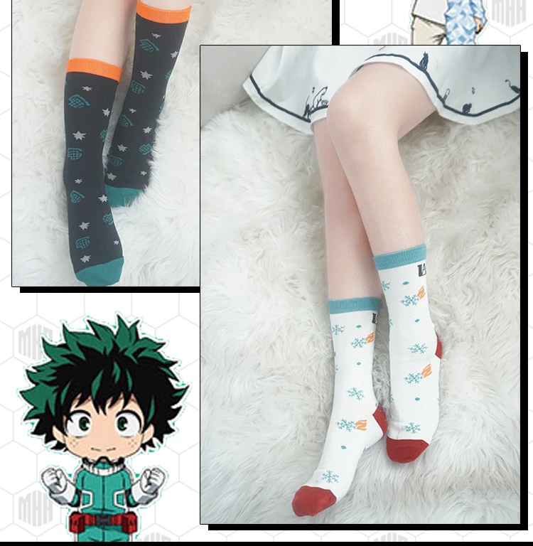 Аниме Мой Boku no Hero Academy носки Midoriya Izuku Bakugou Katsuki Todoroki Shoto косплей носки для женщин и мужчин классные носки