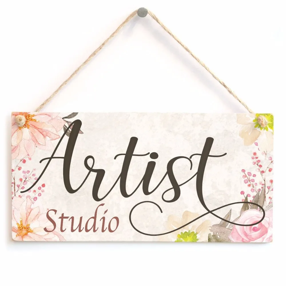 Meijiafei Artist Studio Art Door Gift Sign 10 &quotx 5&quot|studio art|signs door |