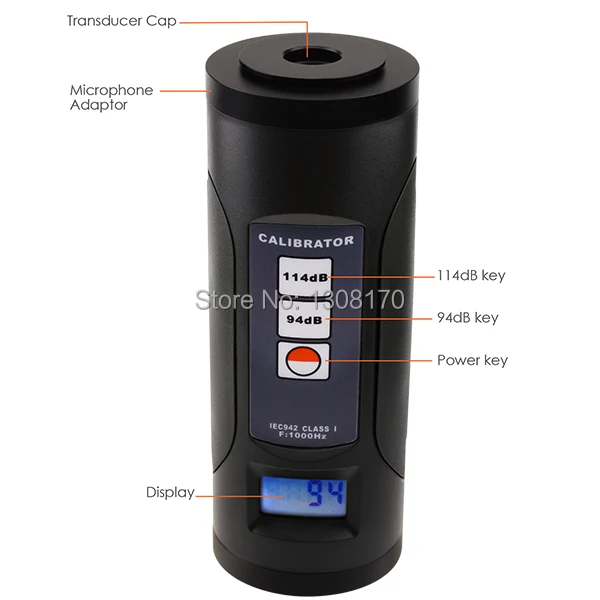 Цифровой измеритель уровня звука калибратор 94dB и 114dB для 1/" и 1" дюймовый микрофон, портативный с подсветкой, калибровочный инструмент