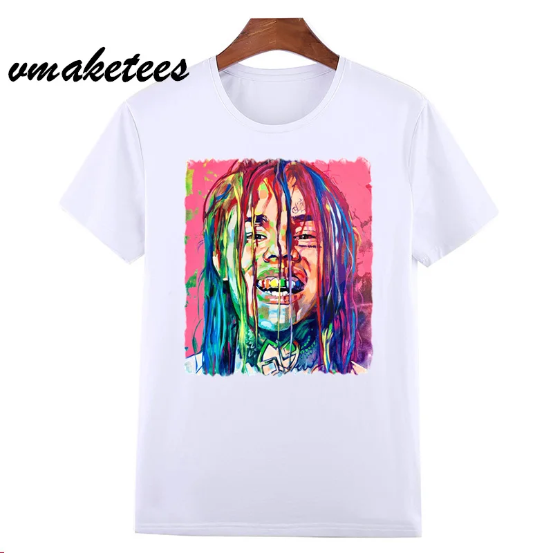 6ix9ine футболка Рэппер Tekashi69 футболки хип хоп стиль Новое поступление повседневная