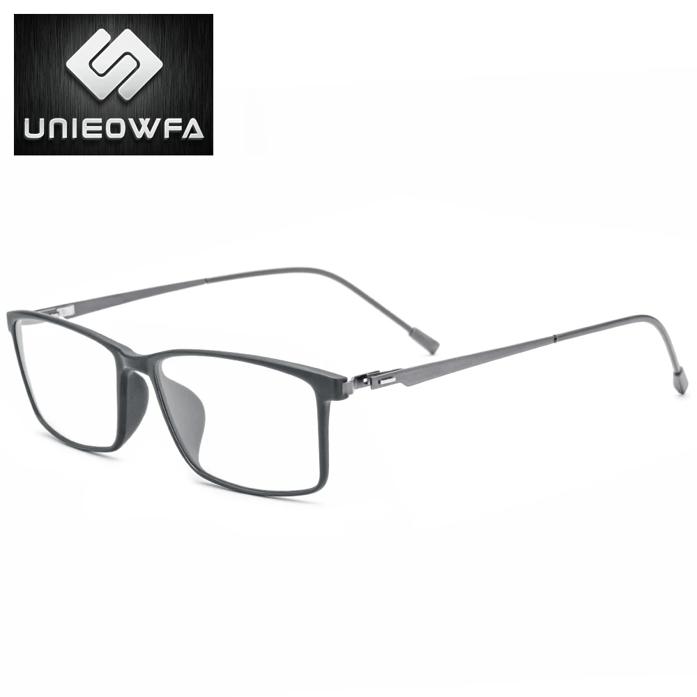 UNIEOWFA ультралегкие TR90 оптические очки для близорукости, оправа для мужчин, полная оправа, Прямоугольная оправа для очков по рецепту, корейские очки - Цвет оправы: C3