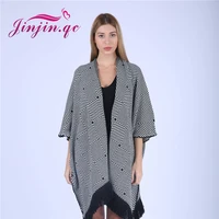 jinjin qc new fashion scarf shawls tassel poncho sweater women knitted coat open stitch sweaters acrylic ponchos and capes