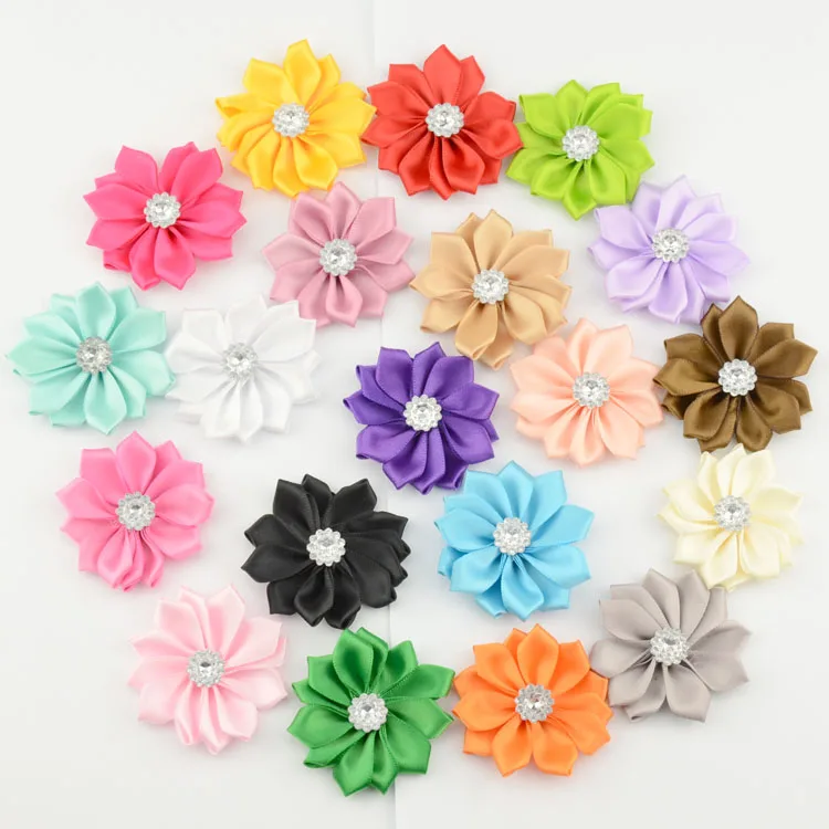 120 шт./20 цветов атласная лента с розочками 2 дюйма|satin ribbon rosette|ribbon rosettessatin flowers |