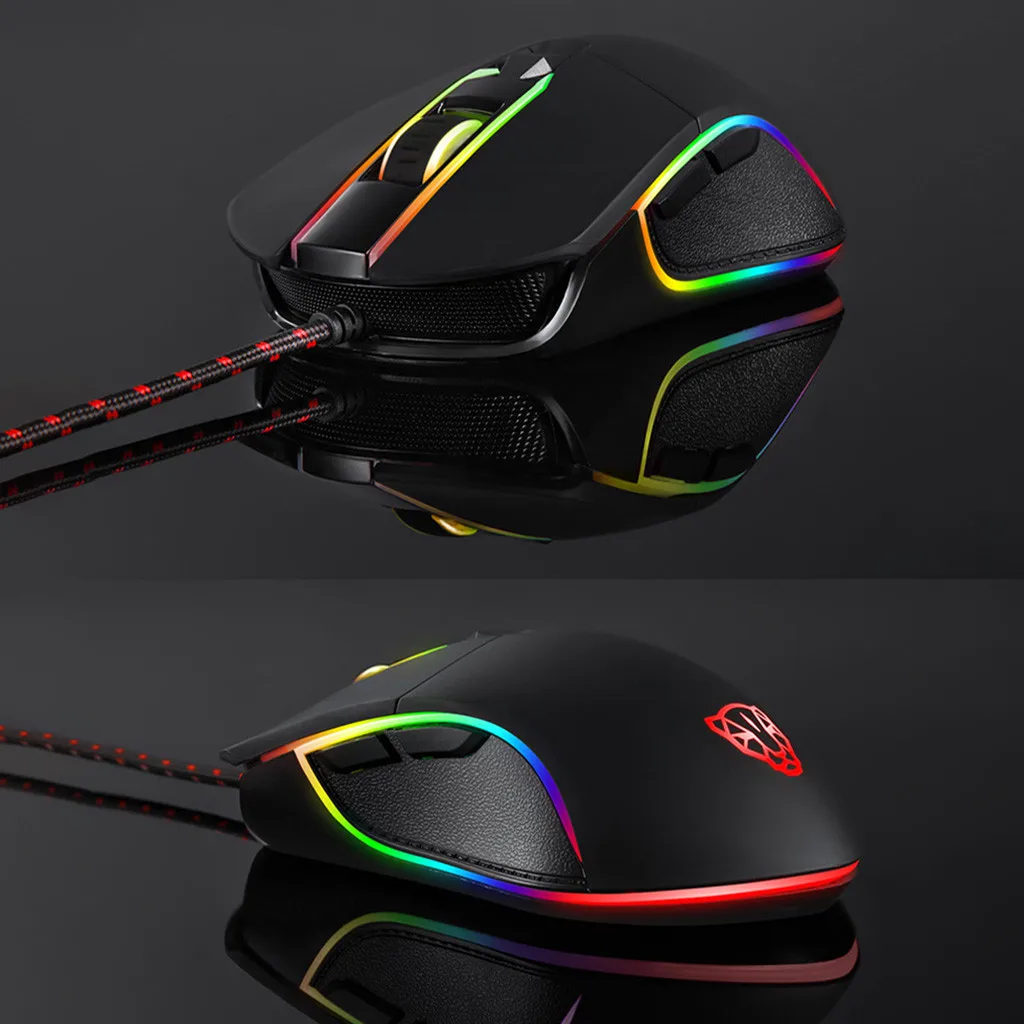 Профессиональная Проводная игровая мышь 5500 dpi Silent Mause 7 кнопок кабель USB