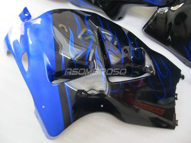 Мотоцикл горячая Распродажа обтекатель набор для Suzuki 1996-2007 GSXR1300 96-07 Синий Пламя