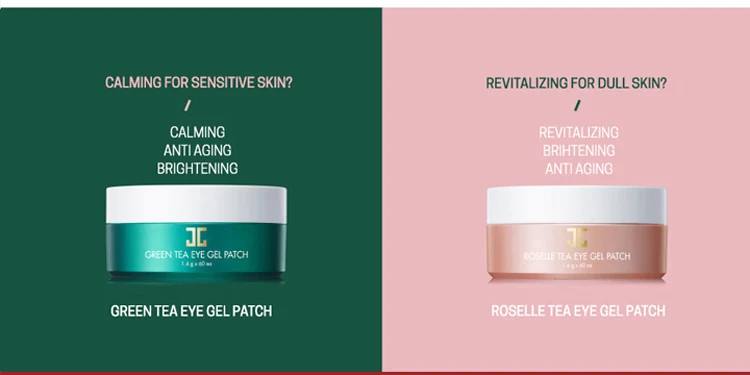 JAYJUN green tea/гидрогелевая маска для глаз Roselle, маска для глаз против морщин, удаляет контуры, темные круги, осветляет 60 шт