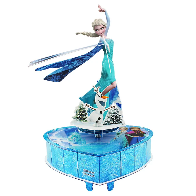 Дисней игрушки для детей пазл 3d замороженная вращающаяся музыкальная шкатулка