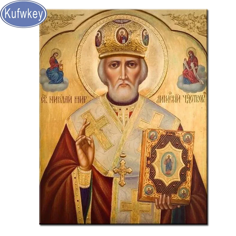 Алмазная 5D Вышивка иконы Святого Николая миры, 3D Алмазная живопись, православная религия, Алмазная мозаика, искусство, домашний декор