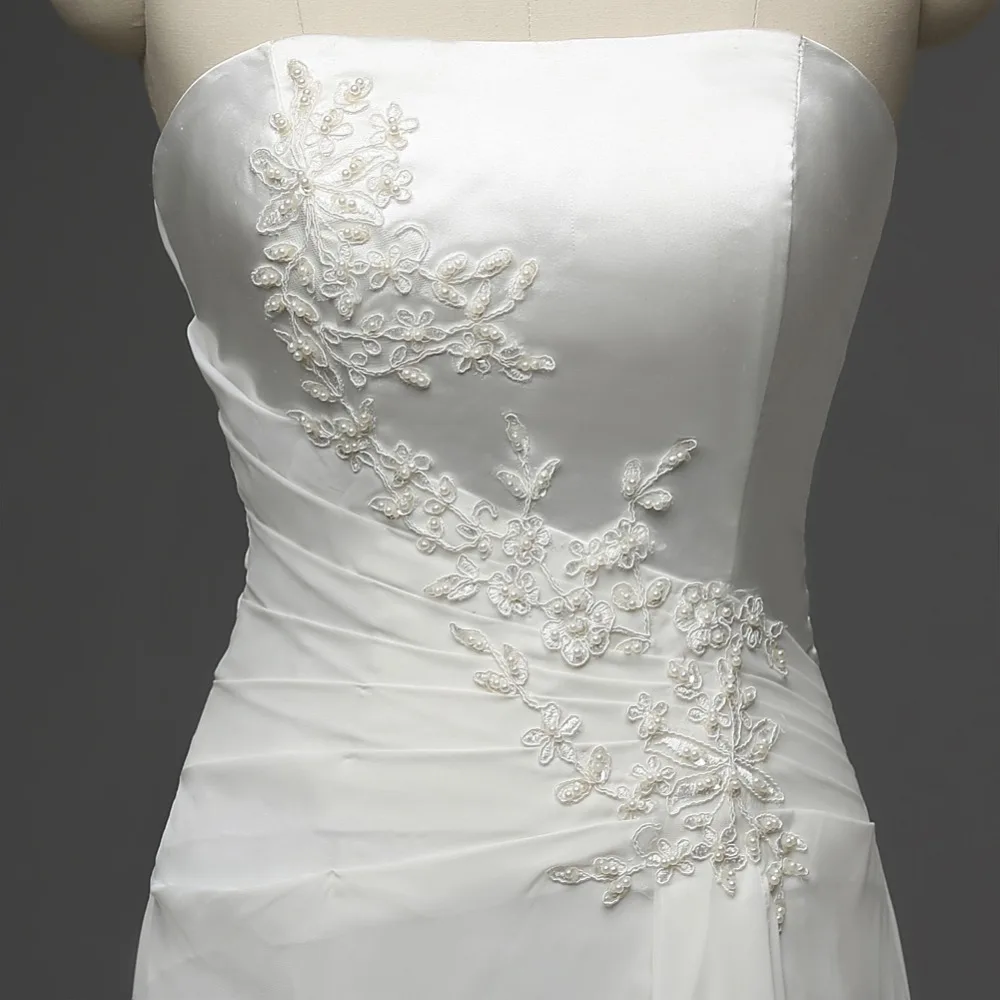 Женское шифоновое платье без бретелек элегантное пляжное свадебное с