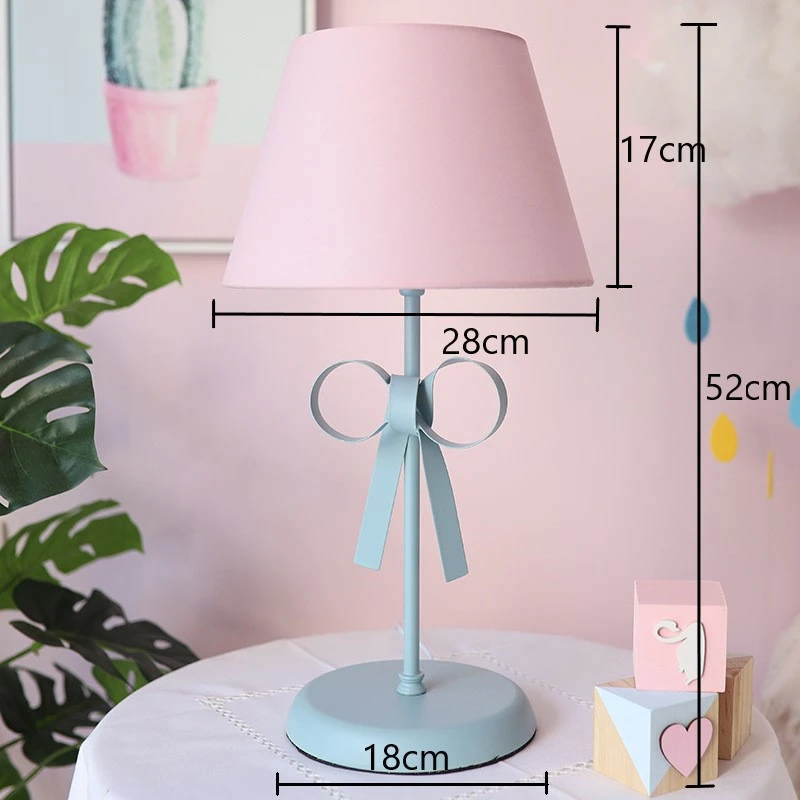 Bow-knot Table Light LED Desk Lamp Fabric Lampshade Lights for Children's Room Princess Bedroom Bedside Lamps Luminaire