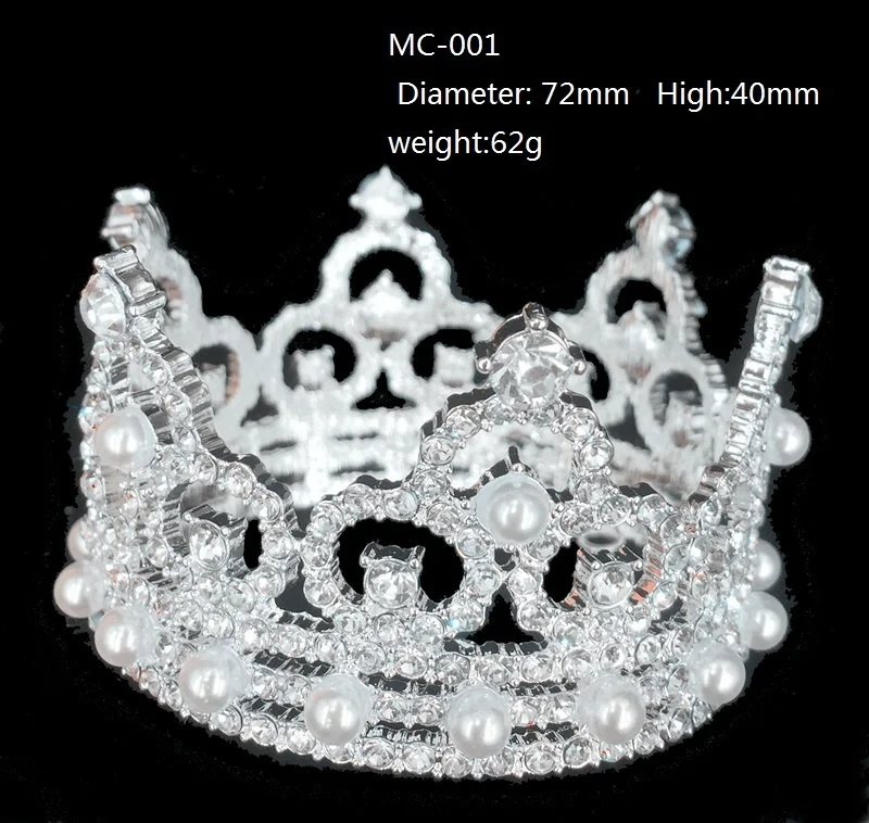 Маленькая круглая тиара Стразы для девочек корона принцессы невесты детские