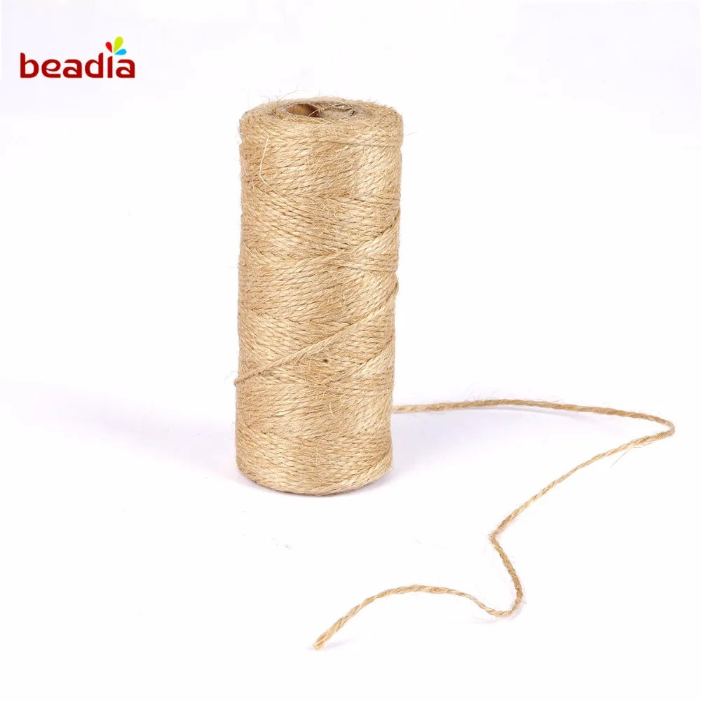 High Quality 100m/roll Natural Jute Burlap Hemp Rope Party Wedding Gift Wrapping Cords Thread DIY Event &amp Decor | Дом и сад