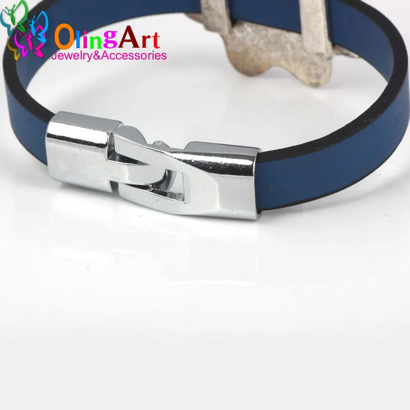 OlingArt 35*12 мм 3 шт./лот кожаные застежки серебристого цвета Высококачественная