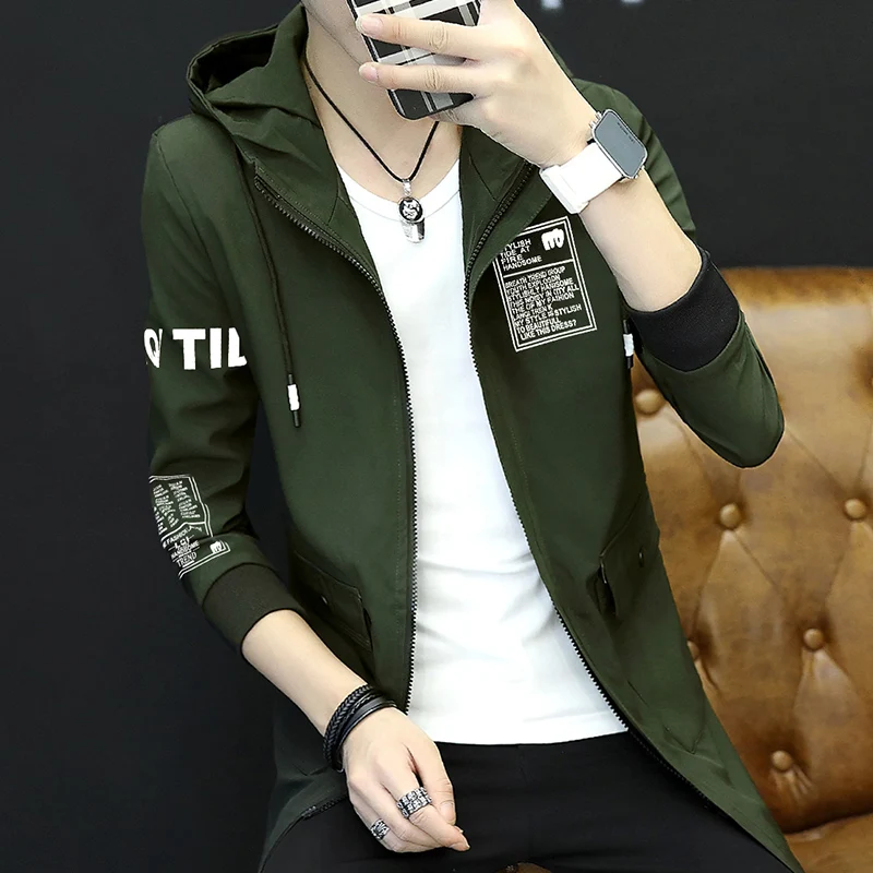 Мужская куртка с капюшоном серая синяя Армейская зеленая черная короткая