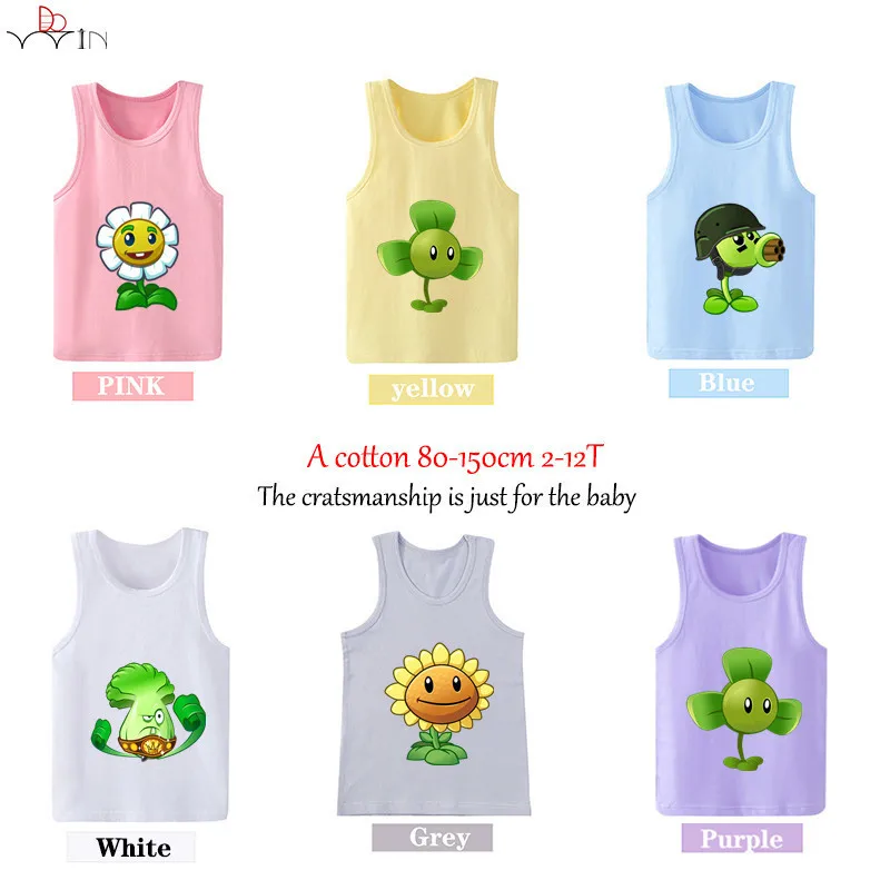 Футболка Растения против Зомби детская футболка для игр летние хлопковые