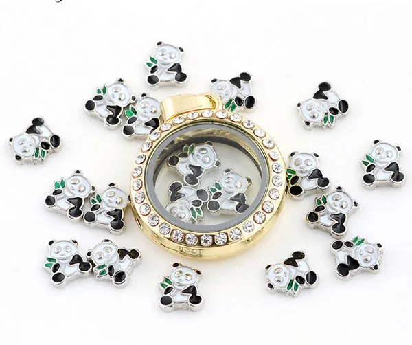 Бесплатная доставка 20 шт. смешанных цветов Симпатичные панды плавающие шармы