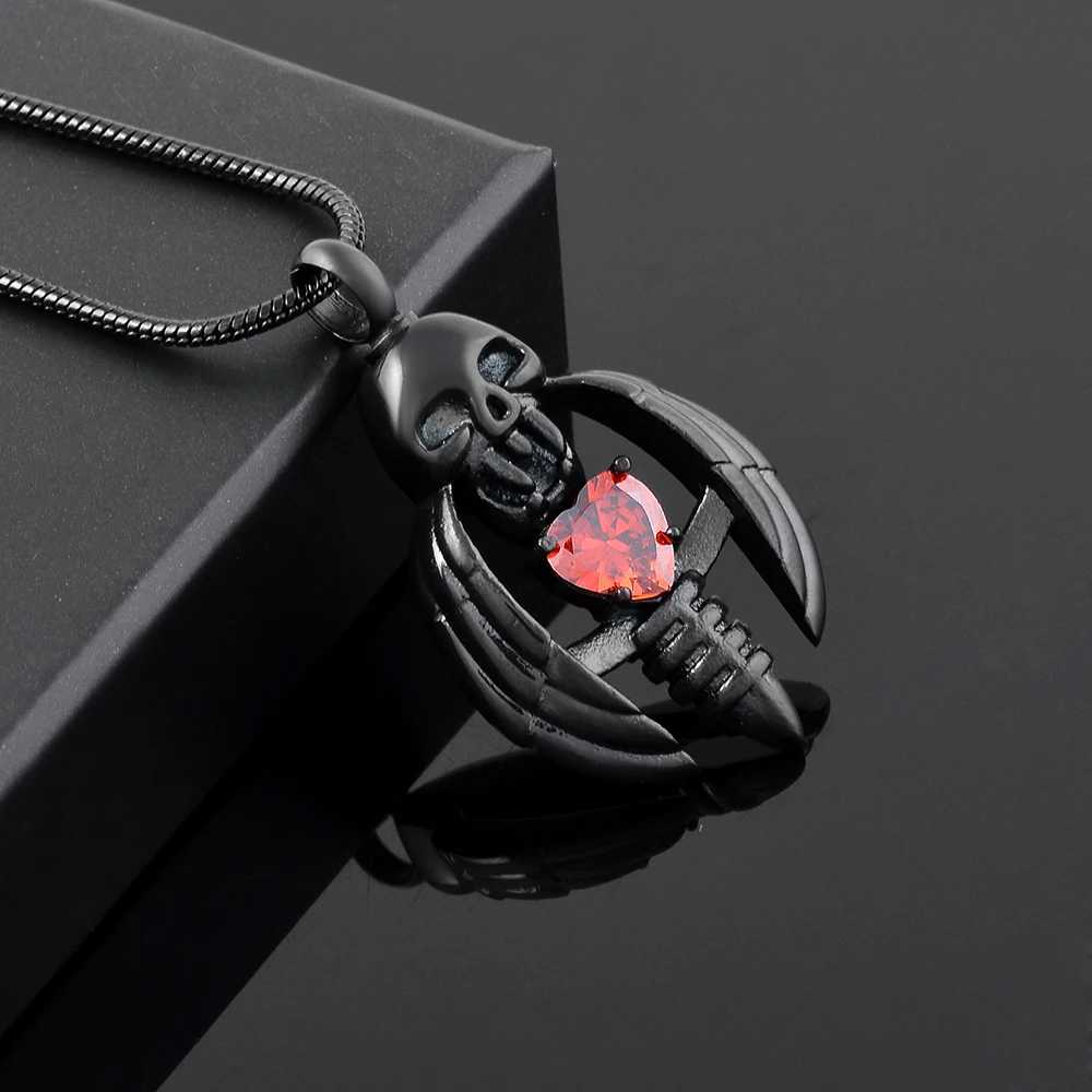 

Black Plated Memorial Ash Keepsake Urn Necklace With Heart Crystal Funeral Urn Casket Memorial Cremation Urns Necklace Men