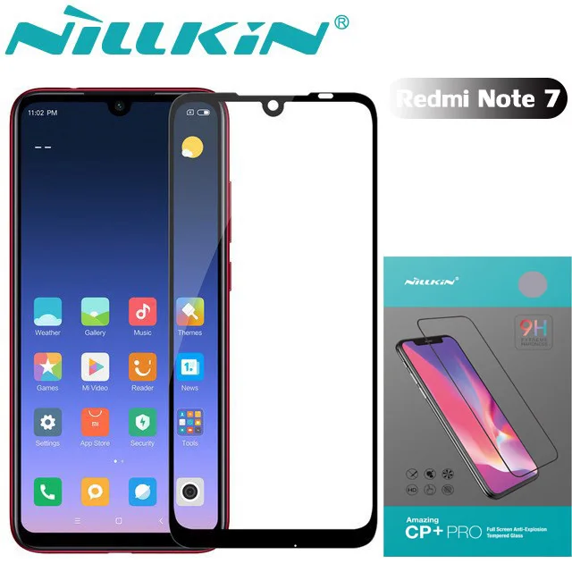 Защитное стекло для экрана Redmi Note 7 полностью покрытое Nillkin CP + Pro 9H 0 33 мм тонкое