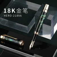 hero 18k gold collection fountain pen limited edition beautiful deer metal seashell engraving fine nib 0 5mm pen and gift box