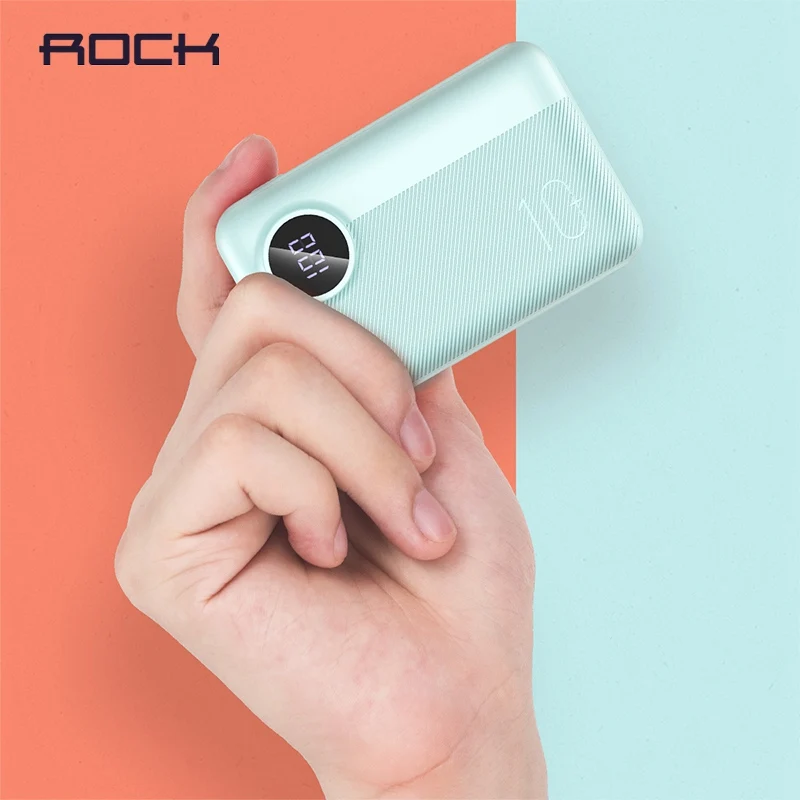 Мини-аккумулятор ROCK 10000 мАч светодиодный дисплей USB C PD быстрая зарядка 3 0 18 Вт